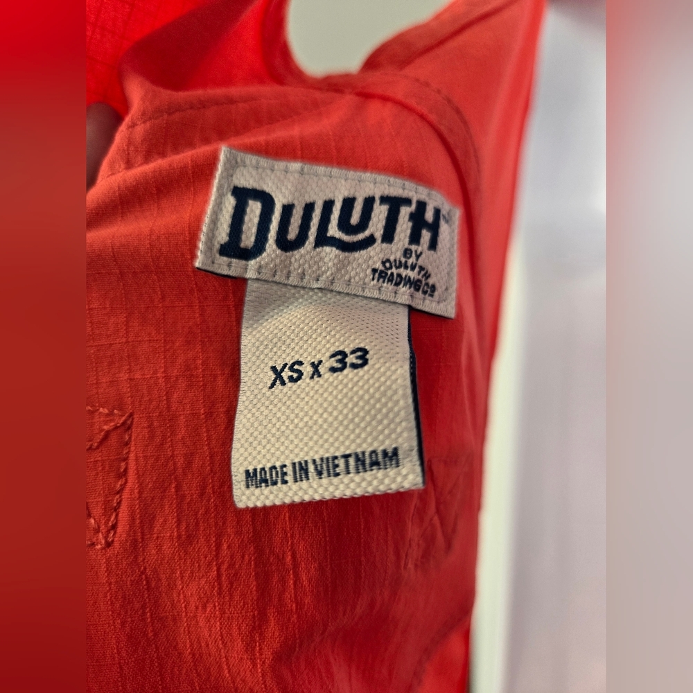 👩🏻‍🌾 DULUTH TRADING CO | Garden Heirloom Overalls Poppy  Red, sz XSx33 - Picture 7 of 8